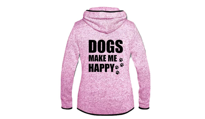Damen Kapuzen Fleecejacke – Dogs make me happy (3)