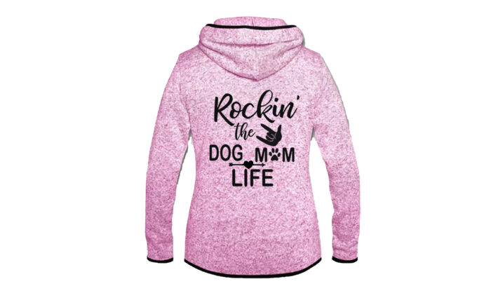 Damen Kapuzen Fleecejacke – Rockin’ the dog mom life