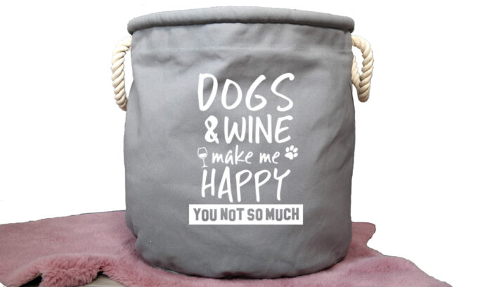 Spielzeugkorb – Dogs and Wine