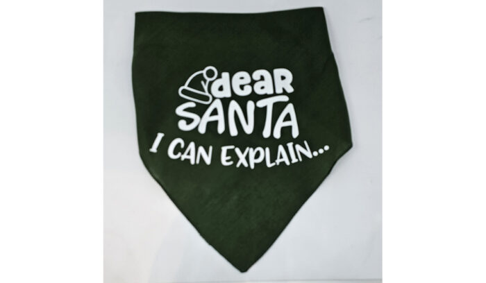 Bandana zum knüpfen – Dear Santa – grün/weiss