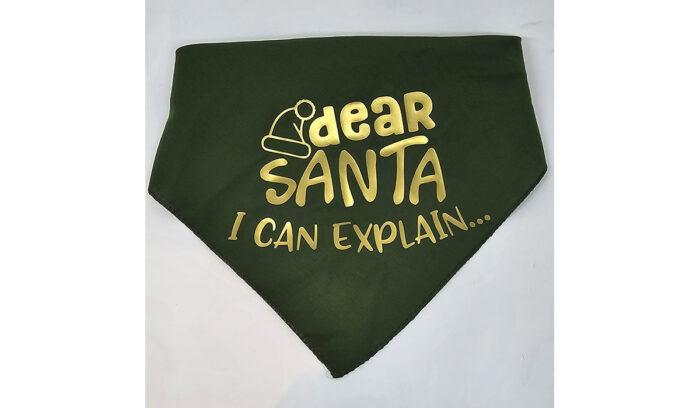 Bandana zum knüpfen – Dear Santa – grün/gold