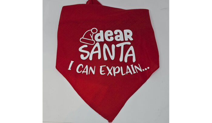 Bandana zum knüpfen – Dear Santa – rot/weiss